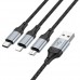 Кабель HOCO X102 Fresh 3-in-1 charging data cable(iP+Micro+Type-C) 1m черный.