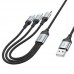 Кабель HOCO X102 Fresh 3-in-1 charging data cable(iP+Micro+Type-C) 1m черный.