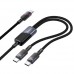 PD Кабель HOCO U139 C to C+C 100W fast charging data cable 1.2m чорний