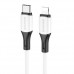 PD Кабель BOROFONE BX79 Silicone charging data cable Type-C to Lightning 20W/1m білий