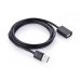Кабель UGREEN US103 USB 2.0 A Male to A Female Cable 3m чорный (10317)