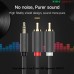 Аудио кабель мультимедийный UGREEN AV102 3.5mm Male to 2 RCA Male Audio Cable 10m серый 10514