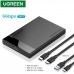 Внешний корпус для жесткого диска UGREEN US221 HDD/SSD карман 2.5 SATA USB-C to Type-C+USB чорный (60735)