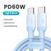 Кабель UGREEN USB-C to USB-C Silicone Fast Charging Cable голубой 60W 1m (15279)