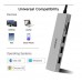 Хаб - док-станция 6-в-1 USB Fenvi F-C601H Type-C 3.1 - 1xUSB 3.0 + 2xUSB 2.0 + HDMI 4K + microSD / SD кабель 12 см алюминиевый кор