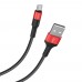 Кабель Hoco X26 USB to MicroUSB 1m черный красный