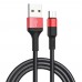 Кабель Hoco X26 USB to MicroUSB 1m черный красный