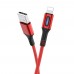 Кабель Hoco U79 с индикатором USB to Lightning 1.2m красный
