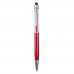 Стилус ёмкостный , с шариковой ручкой, металлический, красный с красными кристаллами