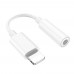 Адаптер переходник Hoco LS34 аудио конвертер Lightning to Jack 3.5 (F) 0.08m белый