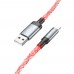 Кабель Hoco U112 светящийся провод USB to Lightning 1m grey