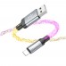 Кабель Hoco U112 светящийся провод USB to Lightning 1m grey