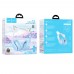Беспроводные наушники Hoco W42 Cat Ear накладные с ушками и LED подсветкой crystal синий