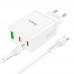 Сетевое зарядное устройство Hoco N33 USB/ 2 Type-C PD 35W белое + кабель Type-C to Type-C