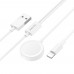 Кабель Borofone BQ22 2в1 USB to Lightning/ iWatch Qi 1.2m белый