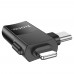 Адаптер переходник Hoco UA17 Lightning/ Type-C to USB 2.0 (F) черный