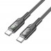 Кабель Hoco U120 с индикатором Type-C to Type-C PD 60W 1.2m черный
