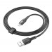Кабель Hoco U120 с индикатором USB to Lightning 1.2m черный