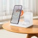 Беспроводное зарядное устройство Hoco CQ9 3в1 с часами белый