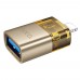 Адаптер переходник Hoco UA36 Lightning to USB золотистый
