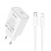 Сетевое зарядное устройство Hoco C143A Type-C PD белый + кабель Type-C to Lightning