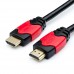Кабель HDMI - HDMI 15 метров 1.4 тканевая оплетка (черно красный)
