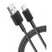 Кабель Anker 322 USB-A to USB-C-1.8m Nylon черный (6962730)