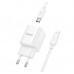 Мережевий зарядний пристрій з кабелем HOCO C146A Charm single port PD20W charger set (C to iP) (EU) білий Мережевий зарядний пристрій з кабелем HOCO C146A Charm single port PD20W charger set (C to iP) (EU) білий