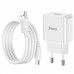 Мережевий зарядний пристрій з кабелем HOCO C106A Leisure single port charger set(Type-C) білий
