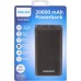 Портативный аккумулятор Power Bank Philips PD 20W 20000 mAh (DLP7721C) черный