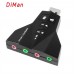 Контроллер USB-sound card 7.1 3D sound внешняя звуковая крта