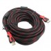 Кабель HDMI - HDMI длина 10 м версии 1.4 черно красный