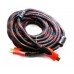 Длинный Hdmi кабель 10 метров  Merlion толстый и качественный в оплетке черно красной