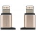 Переходник REMAX RA-USB2 microUSB to Lightning золотистый