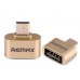 Переходник Remax Otg MicroUSB 8-046 Адаптер юсб мама - микро папа золотистый
