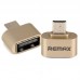Переходник Remax Otg MicroUSB 8-046 Адаптер юсб мама - микро папа золотистый