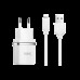 Адаптер питания 2 USB Hoco C12 + Юсб кабель для iPhone набор белый 6957531047766