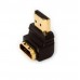 Переходник папа Hdmi - гнездо Hdmi угловой gold пластик