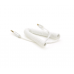 Кабель Aux Audio 3.5 папа - папа 1.5 метра пружина Stereo Jack круглый белый