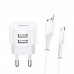 Сетевое зарядное устройство Usams Travel Charging Set Send-Tu Series (U35 Type-C cable) White (XTXLOGT18TC05)