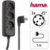 Сетевой удлинитель Hama 3XSchuko 3G*1.5мм 5м Black (00108843)