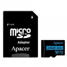 Карта памяти Apacer 128GB microSDXC UHS-I U3 V30 R100MB/s + SD (AP128GMCSX10U7-R)