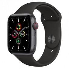 Apple Watch SE 44mm (GPS+LTE) Space Gray Aluminum Case with Black Sport Band (MYER2)