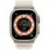 Apple Watch Ultra 49mm (GPS+LTE) Titanium Case with Starlight Alpine Loop - Medium (MQFR3/MQF03)