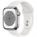 Apple Watch Series 8 45mm (GPS) Silver Aluminum Case with White Sport Band - Size M/L (MP6Q3)