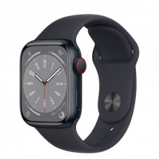Apple Watch Series 8 41mm (GPS+LTE) Midnight Aluminum Case with Midnight Sport Band - Size M/L (MNUW3)