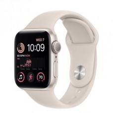 Apple Watch SE 2022 40mm (GPS) Starlight Aluminum Case with Starlight Sport Band - Size S/M (MNT33)