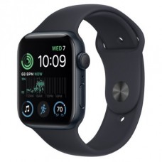 Apple Watch SE 2022 44mm (GPS) Midnight Aluminum Case with Midnight Sport Band - Size S/M (MNTF3)