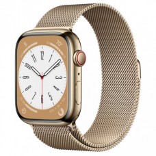 Apple Watch Series 8 45mm (GPS+LTE) Gold Stainless Steel Case with Gold Milanese Loop (MNKP3/MNKQ3)