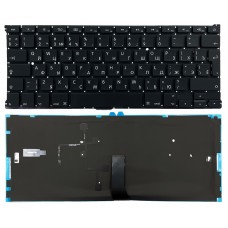 Клавиатура Apple MacBook Air 13" A1369 A1466 черная без рамки подсветка г-образный Enter High Copy